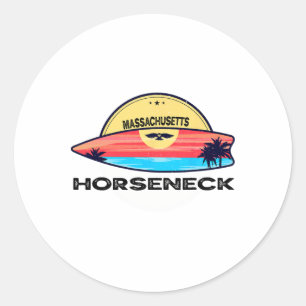 Massachusetts Horseneck Surfplank Strand Surfen Vo Ronde Sticker