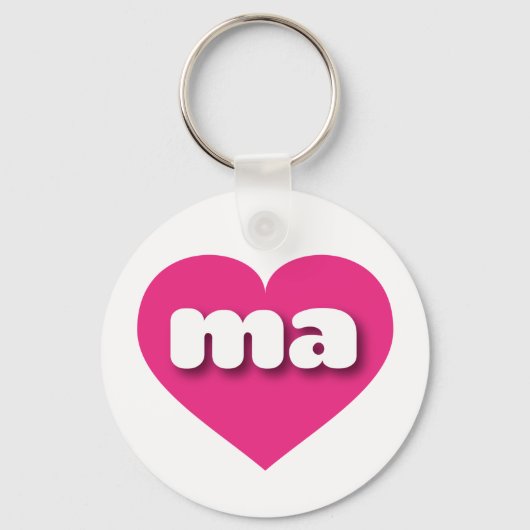 Massachusetts hot roze hart - Ik hou van ma Sleutelhanger (Voorkant)