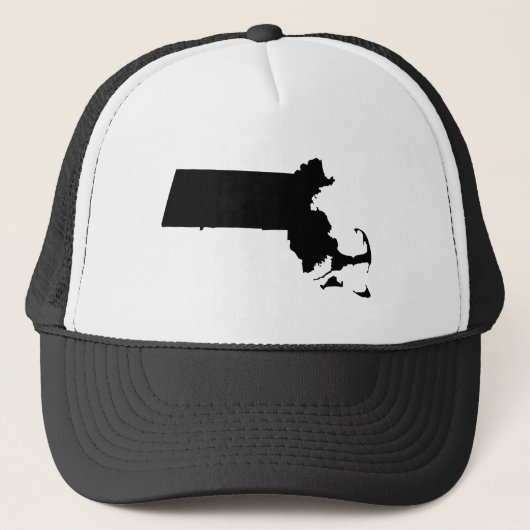 Massachusetts in het zwart trucker pet (Voorkant)