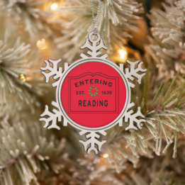 Massachusetts in stadsaflezing tin sneeuwvlok ornament