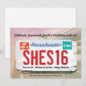 Massachusetts Invite van de 16de verjaardag van he Kaart (Voorkant / Achterkant)