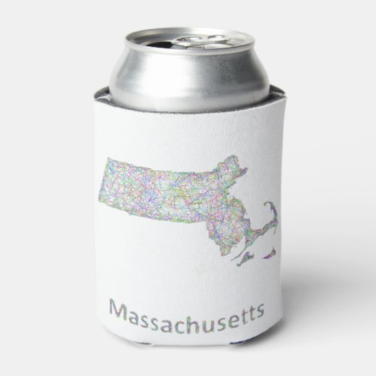 Massachusetts-kaart Blikjeskoeler (Blikje Voorkant)