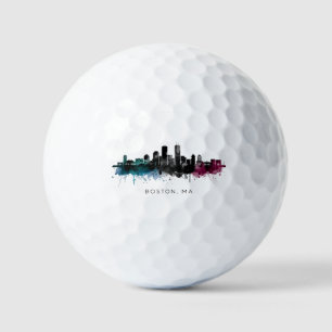 Massachusetts Kunst Boston MA Silhouette Waterve Golfballen