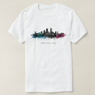 Massachusetts Kunst Boston MA Silhouette Waterve T-shirt