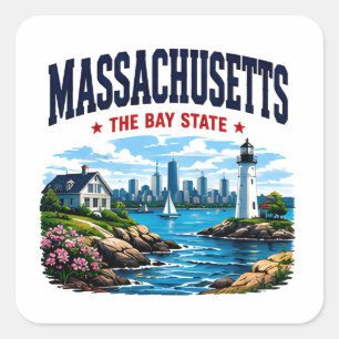 Massachusetts Kust Erfgoed Vierkante Sticker