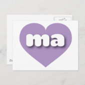 Massachusetts lavender hart - Ik hou van ma Briefkaart (Voorkant / Achterkant)