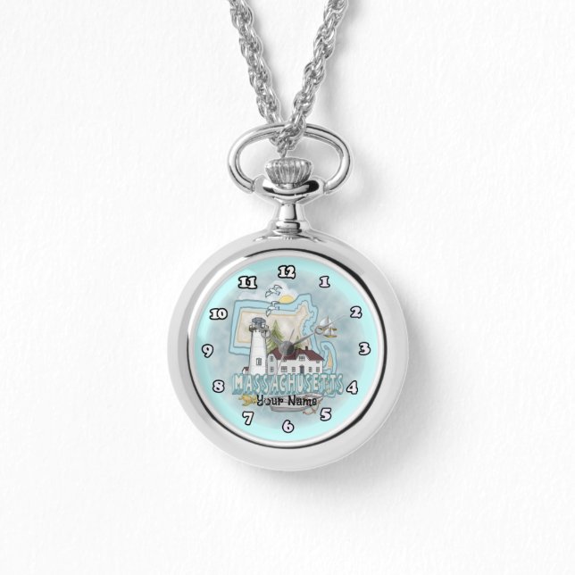 Massachusetts Lighthouse custom horloge (Voorkant)
