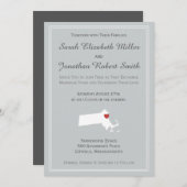 Massachusetts Love - Invitation de mariage personn (Devant / Derrière)