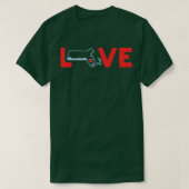 Massachusetts Love with State Outline of Massachus T-shirt (Design voorkant)