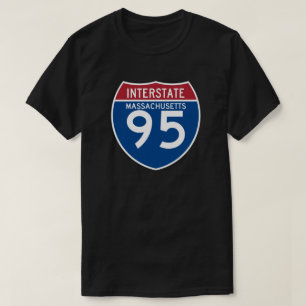 Massachusetts MA I-95 Interstate Highway Shield - T-shirt
