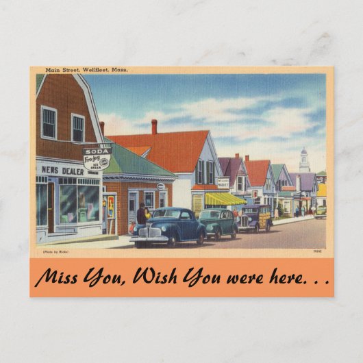 Massachusetts, Main Street, Wellfleet Briefkaart (Voorkant)