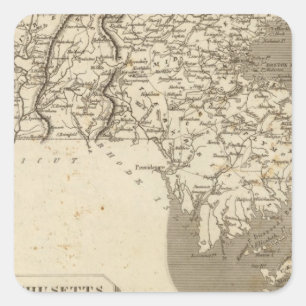Massachusetts Map door Arrowsmith Vierkante Sticker