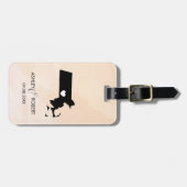 Massachusetts Map Wedding Bagagelabel, personalise Bagagelabel (Voorkant horizontaal)