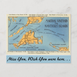 Massachusetts Marthas Vineyard, Nantucket Islands Briefkaart