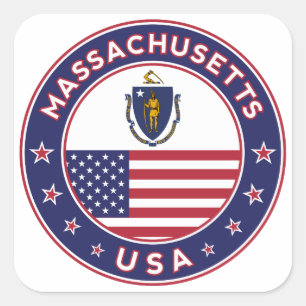 Massachusetts, Massachusetts sticker, telefoonzaak Vierkante Sticker