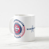 Massachusetts Mug de monogramme circulaire patriot (Devant gauche)