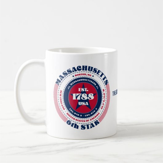 Massachusetts Mug de monogramme circulaire patriot (Gauche)
