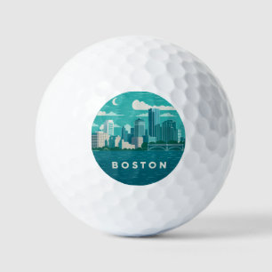Massachusetts Nachtelijke Stadsgezicht Boston St Golfballen