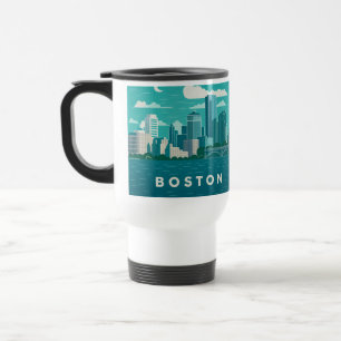 Massachusetts Nachtelijke Stadsgezicht Boston St Reisbeker