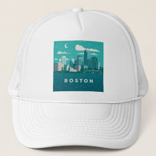 Massachusetts Nachtelijke Stadsgezicht   Boston St Trucker Pet