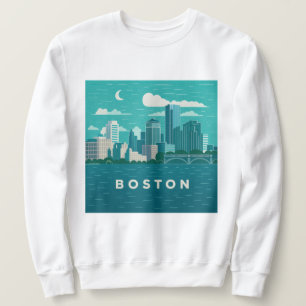 Massachusetts Nachtelijke Stadsgezicht Boston St Trui
