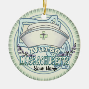 Massachusetts Nurse Keramisch Ornament