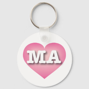 Massachusetts Pink Fade Heart - Ik hou van MA Sleutelhanger