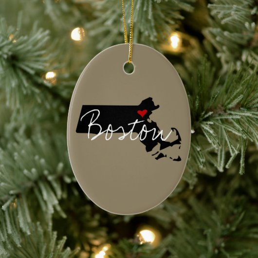 Massachusetts Plaats Keramisch Ornament (Boom)