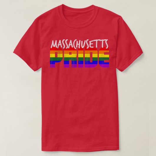 Massachusetts Pride LGBT Flag T-shirt (Design voorkant)