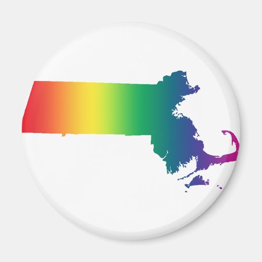 Massachusetts Rainbow Gay Pride Equality Magneet (Voorkant)
