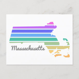 Massachusetts Rainbow Minimalist Vacation Pride Briefkaart