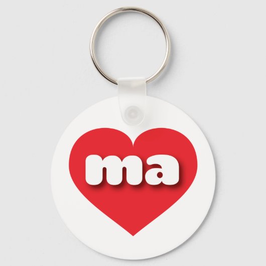 Massachusetts Red Heart - Ik hou van MA Sleutelhanger (Voorkant)