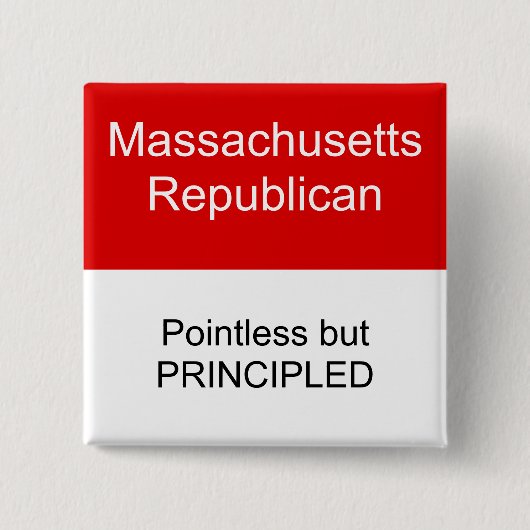 Massachusetts Republican Vierkante Button 5,1 Cm (Voorkant)
