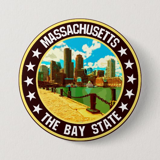 Massachusetts Ronde Button 7,6 Cm (Voorkant)