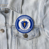 Massachusetts Round Emblem Ronde Button 7,6 Cm (In situ)