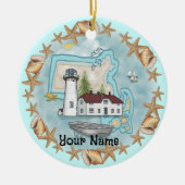 Massachusetts Shells Lighthouse Ornament (Voorkant)