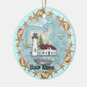 Massachusetts Shells Lighthouse Ornament (Links)