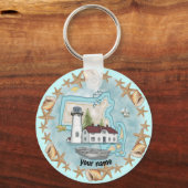 Massachusetts Shells Lighthouse Sleutelhanger (Voorkant)