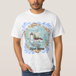 Massachusetts Shells Lighthouse T-shirt op maat