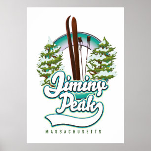 massachusetts ski logo poster