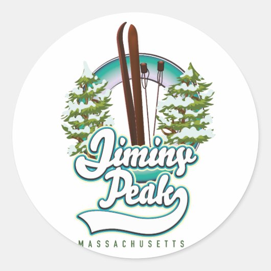 massachusetts ski logo ronde sticker (Voorkant)