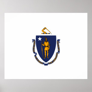 Massachusetts Staatsvlag Ontwerp Poster
