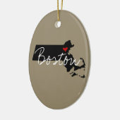 Massachusetts Stad Keramisch Ornament (Links)