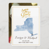 Massachusetts State Afbeelding Save the Date (Voorkant / Achterkant)