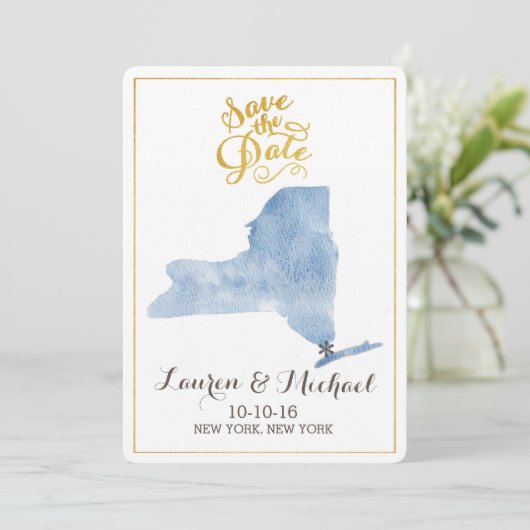 Massachusetts State Afbeelding Save the Date (Staand voorkant)