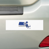 Massachusetts State Flag and Map Bumpersticker (Op auto)