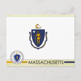 Massachusetts State Flag and Seal Briefkaart