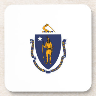 Massachusetts State Flag Design Bier Onderzetter