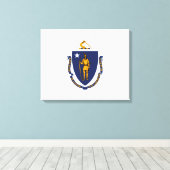 Massachusetts State Flag Design Canvas Afdruk (Insitu (Houten vloer))
