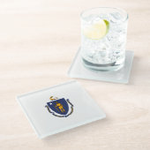Massachusetts State Flag Design Decor Glazen Onderzetter (Schuin)